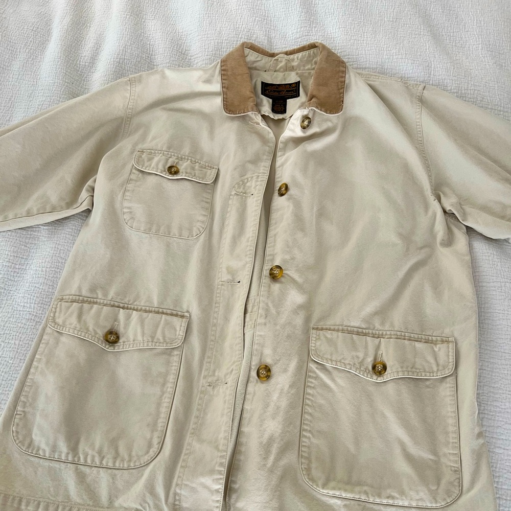 Vintage Eddie Bauer Barn Jacket Chore Coat Corduroy Collar Cuffs